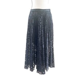 Free People Black Lace Midi Skirt Size Zipper Size 8